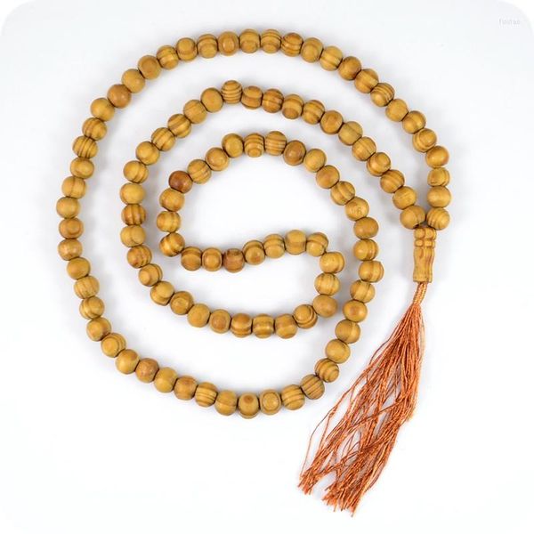 Pendentif Colliers 10mm Gland Pin Bois MALA PERLES DE PRIÈRE 108 Bouddhisme Hindouisme Et Yoga Collier Bijoux De Mode