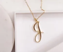 Hanger Kettingen 10PC Cursief Alfabet Beginkapitaal 26 Letter J Ketting Roestvrij Staal Swirl Luxe Naam Partner Charme ketting