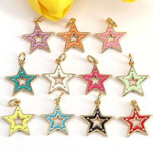 Pendentif Colliers 10pcs 2023 Délicat Star Shape Charms Collier pendentif pour femmes plaqué bijoux de haute qualité