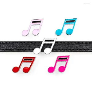 Pendentif Colliers 10pcs 8mm Couleur mixte Symbole de musique Slide Charms DIY Accessoire Fit Bracelet Ceintures