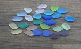 Colliers de pendentif 10pcs Couleur bleue 1216 mm Perles de verre de mer Détal