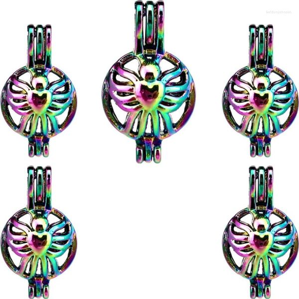 Pendentif Colliers 10pcs classique papillon charme perle cage médaillon diffuseur pour cadeau collier porte-clés bricolage fabrication de bijoux