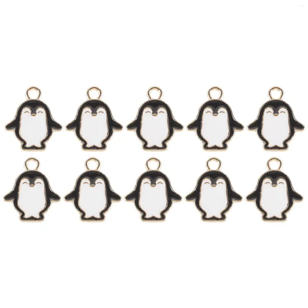 Collares colgantes 10 Uds. Colgantes de pingüino de aleación colorida, dijes, accesorios para hacer joyas DIY para pendientes, cadena de suéter