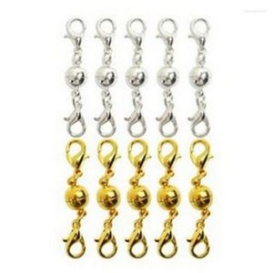 Collares pendientes 10 piezas Fabricación de joyas Cierres magnéticos fuertes Chapado en oro para collar Plata
