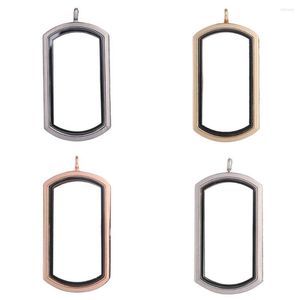 Hanger kettingen 10 stks/perceel 29 57 mm rechthoek magneet dataplaat drijvende gemakten charmes met gratis ketting van 50-55 cm