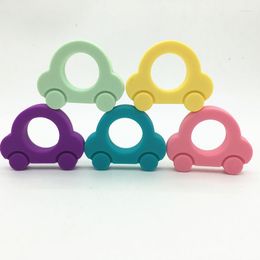Collares pendientes ! 10 unids/lote mezcla colores silicona Mini coche DIY mordedor juguete collar de dentición bebé masticar BPA grado alimenticio libre