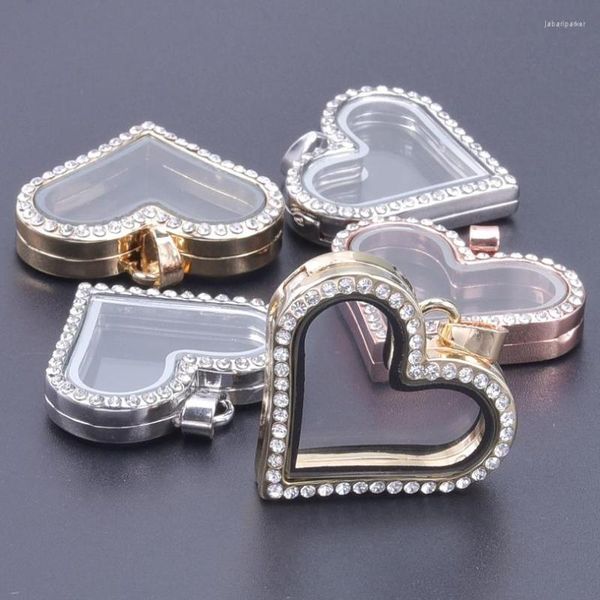 Pendentif Colliers 10pcs / lot romantique coeur cendres verre urne médaillon crémation mélange couleur mémoire géométrique médaillon colgantes bijoux en vrac