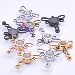 Colliers pendants 10pcs / lot en acier inoxydable Gothic Animal Twist Memory Médaillon Bijoux Diy Floating Living Picture Breloque