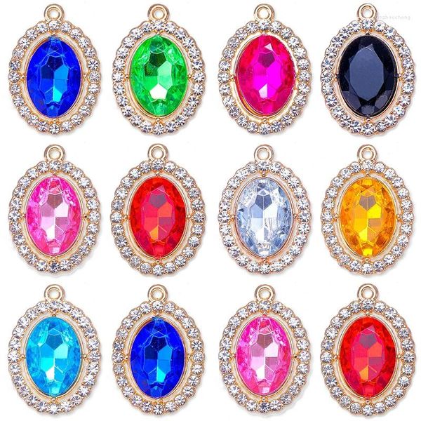 Pendentif Colliers 10pcs luxe brillant cristal collier charme pour bracelet de femme cadeau de fête bijoux faits à la main faisant des fournitures en gros