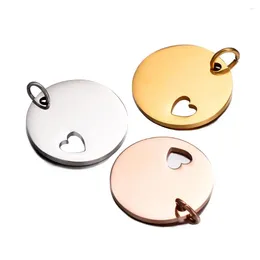 Colliers pendants 10pcs Milière ID en acier inoxydable Tags 25 mm Round Dog Army Tag Collier Bijoux 3 Colours Hypollergène