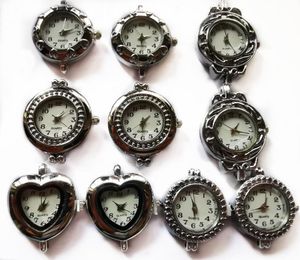 Hangende kettingen 10 stks gemengd veel zilveren toon kwarts horloge -face charme links voor sieraden maken #11607