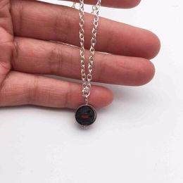 Hangende kettingen 10 stcs) natuur lava steen etherische olieverder diffuser ketting sieraden minimalistische 8 mm ketting