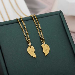 Collares pendientes 10 UNIDS Rompecabezas Roto Mejores amigos Collar Encanto Colgante BFF Corazón Amistad Mejores amigos Parejas Regalo del Día de la Madre a juego Z0324