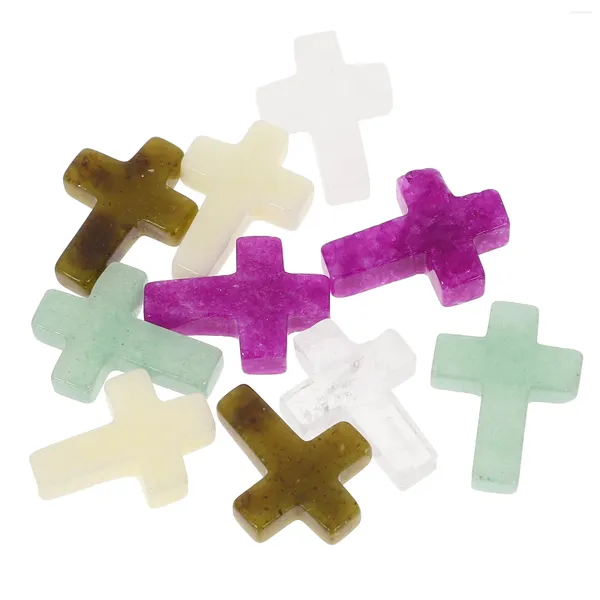 Pendentif Colliers 10pcs Petits bijoux Charms Croix en forme de bricolage Fournitures pour collier bracelet porte-clés