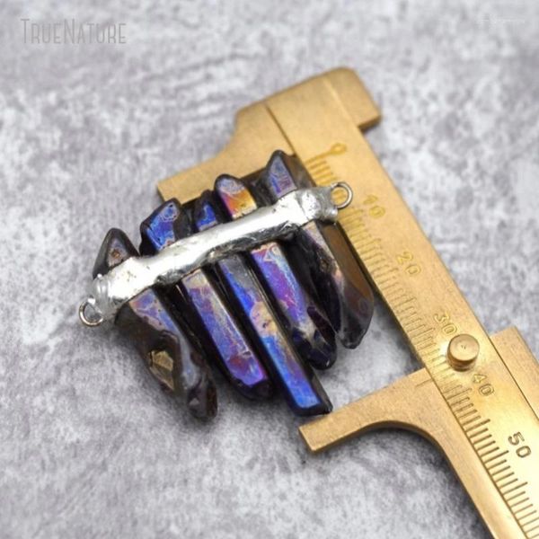 Collares colgantes 10 unids color titanio irregular facetado pulido púrpura cristal claro forma libre punto graduado hecho a mano PM29792