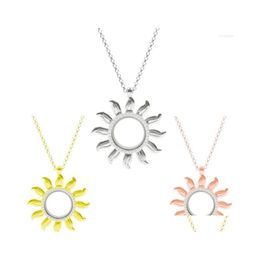 Collares colgantes 10 unids Vintage Boho Sun Glass Locket Living Relicario Memory Po Encantos flotantes para mujeres Accesorios de joyería Bk Dr Dhvra