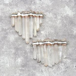 Pendentif Colliers 10pcs en gros cuivre étain cristal clair bijoux faits à la main soudés forme libre PM27374