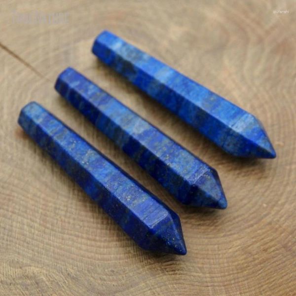 Pendentif Colliers 10pcs en gros à facettes Lapis Lazuli Prismes hexagonaux Point Pierre en vrac PM9828