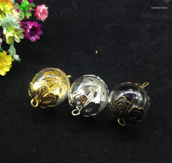 Pendentif Colliers 10sets 16mmwith 2 Petit Trou Sur La Boule De Cristal Verre Creux Soufflé À La Main Collier Charmant Bijoux Faits À La Main Terrarium