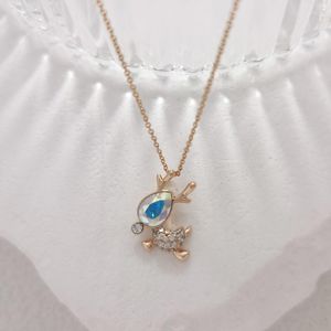 Pendentif colliers 11.11 cerf pour femmes 2022 fait avec cristal autrichien filles fête accessoires noël Bijoux cadeau