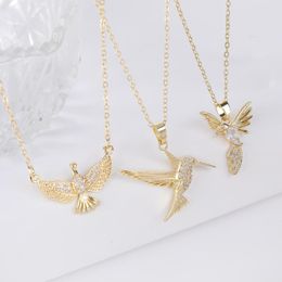 Hanger kettingen 11 modellen slikken kolibrie voor vrouwen mode sieraden goud kleurketen vogels dierenkraag joyeria mujer