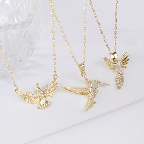 Collares pendientes 11 modelos golondrina colibrí para Mujer joyería de moda cadena de Color dorado pájaros Animal Collares Joyeria Mujer