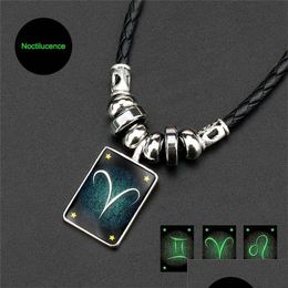 Pendentif Colliers 12 Collier Constell Glow In The Dark Signe Bijoux De Mode Cadeau Will And Sandy Drop Delivery Pendentifs Dhmfh