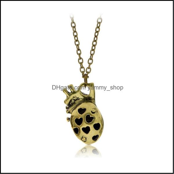 Pendentif Colliers 12 Pièces Collier Coeur Anatomique Homme Ou Femme Pendentif 3D Oxydé Antique En Acier Inoxydable Drop Delivery 2021 Juif Dh29W