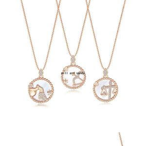 Collares colgantes 12 Collar de signo del zodiaco Horóscopo Libra Colgantes de cristal Encanto Estrella Gargantilla Astrología Cadenas de oro para mujeres Chica Fa Dhcab