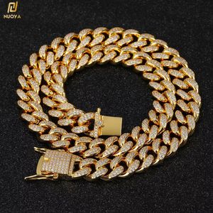 Hanger Kettingen 12Mm Hip Hop Ketting Sieraden Miami Cubaanse Ketting Iced Out Chain 18/K Plated Bling Sieraden Groothandel Permanente Kleurbehoud Y2K 230718