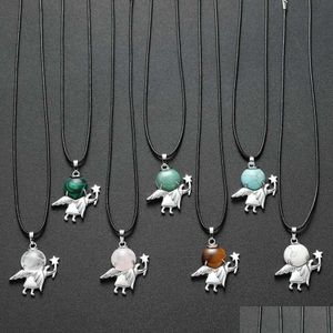 12 pièces pierre naturelle fée esprit pendentif collier tendances danseur ange Angle ailes cristal pendentifs bijoux Dhgarden Dhgxi