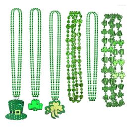 Hanger kettingen 12 -lijnen St Patricks Day ketting groene kraal Ierse feestbenodigdheden voor volwassenen