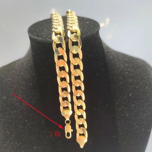 Colliers pendentif en or 14 carats estampillé 24 pouces 10 mm collier de chaîne de marin lisse pour hommes 231110