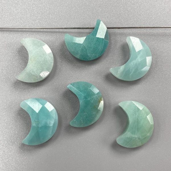 Colliers pendentifs 15 18mm Amazonites Pendentifs en forme de lune 1PC Améthystes en pierre naturelle adaptés à la fabrication de bijoux de mode bricolage