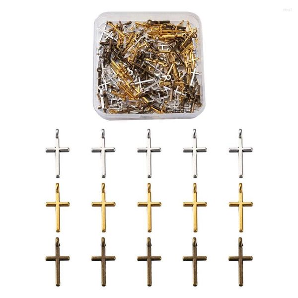 Collares pendientes 150 unids/caja Cruz estilo tibetano aleación colgantes de Metal dijes para collar pulsera fabricación DIY accesorios de joyería mezclados