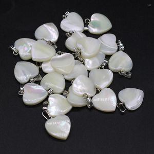 Hanger Kettingen 15x15mm Natuurlijke Schelp Hartvorm Witte Charme Voor Vrouwen Sieraden Maken DIY Ketting Accessoires