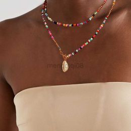 Collares pendientes 17KM Bohemian Colorful Bead Shell para mujeres Summer Short Beaded Collar Gargantilla de clavícula Joyería femenina Y23