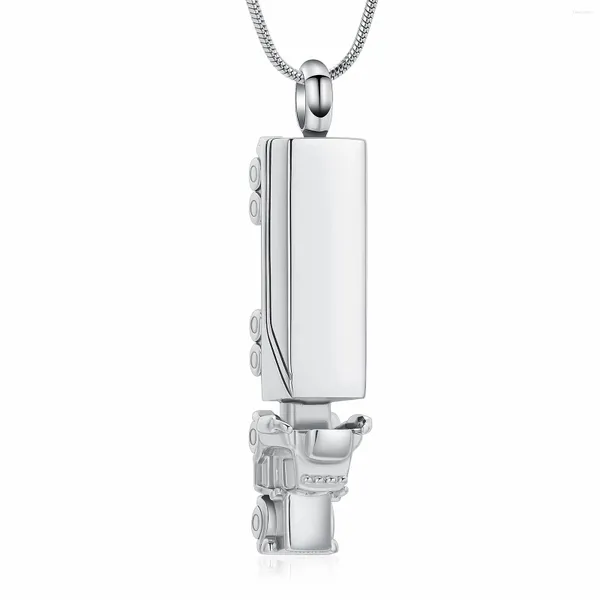 Colliers de pendentif 18 Wheeler Semi Truck Urn Collier pour cendres Men Femmes Crémation Bijoux de mécontentements Memorial Locket Memorial