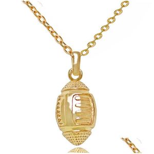 Pendentif Colliers 18K Or Football Américain Sports Pour Femmes Rugby Forme Chaînes Amoureux De La Mode Bijoux Cadeau Drop Delivery Pendentifs Dh01H