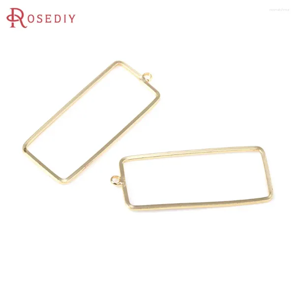 Colliers de pendentif 18k couleur en or en laiton rectangle charmes pendentifs pendentifs de haute qualité bijoux de fabrication de boucles