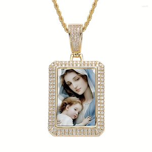 Hanger Kettingen 18K Vergulde Maagd Maria Christian Zirkoon Roestvrij Staal Ketting Heren Mode-sieraden Feest Verjaardagscadeau