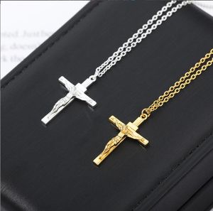 Colliers pendentifs Crucifix rempli d'or massif 18 carats Croix de Jésus Superbe collier de chaîne cadeau Mti-Style Design Sélectionnez fabricants Dhubp