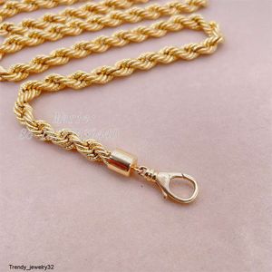 Collares pendientes Cadena de cuerda de oro macizo de 18 quilates para hombres Collar de oro puro Au750 Joyería Idea de regalo personalizada con cadena de oro real Au750