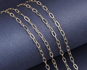 Colliers pendants 1 mètre en acier inoxydable rond O Câble Rolo en forme de chaîne en vrac Ovale Faire du bricolage Portefeuille Femmes Bijoux Choker1905321