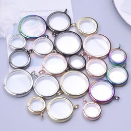 Hanger Kettingen 1Pc 25/30/35/40mm Mix Kleur Rond Glas Living Picture Medaillon Diy Metal Twist Memory Relicario Colgantes Sieraden Bulk