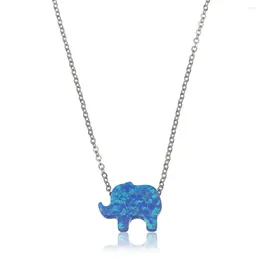 Pendentif Colliers 1pc 50cm Cutie en acier inoxydable éléphant charme collier animal pour femmes filles tendance bijoux cadeaux de fête