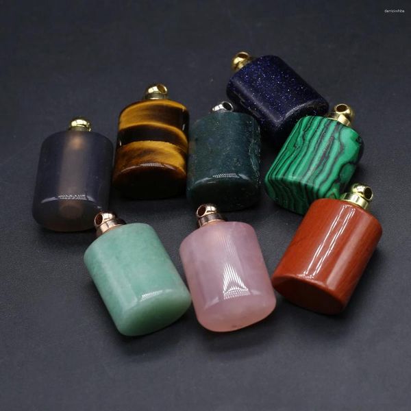 Collares colgantes 1 unid cristal ágata natural piedra semipreciosa color aleatorio plano cilíndrico encanto DIY collar haciendo joyería regalo