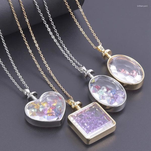 Collares colgantes 1 unid curvado personalizado corazón vidrio imagen medaillon mujeres geométrica relicario living locket collares joyería