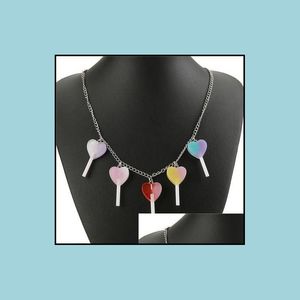 Hanger kettingen 1 pc schattige mticolor hars hart lolly ketting voor kinderen verjaardag cadeau vrouw sieraden drop levering nek dhgarden dh6wm