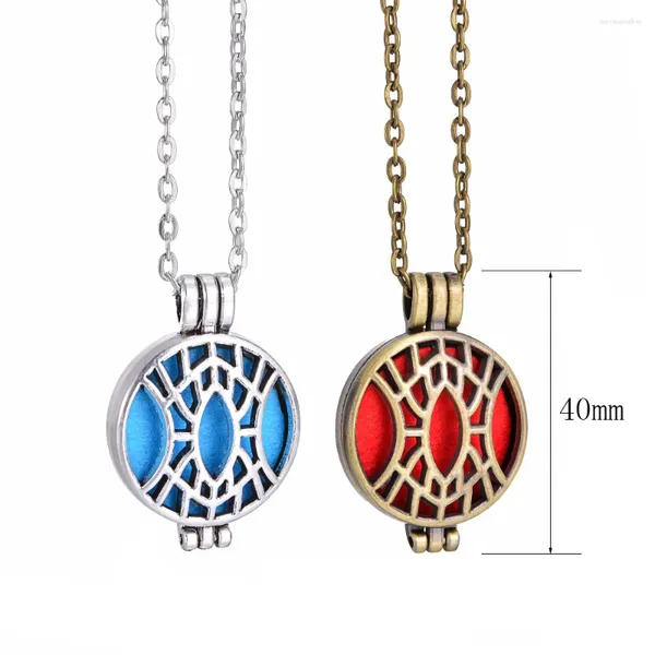 Pendentif Colliers 1pc Dream Cather Antique Bronze Huile Essentielle Diffuseur Collier de médaillon pour cadeau